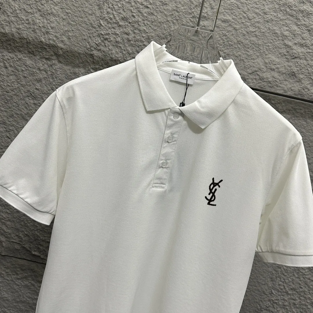 YSL* * POLO 2025 New Arrival polo Same Style Size： M L XL 2XL 3XL ：Black White